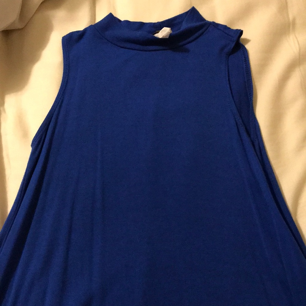 Blue High Neck Dress